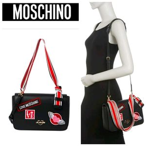 SOLD Love Moschino Patchwork Crossbody Bag Black